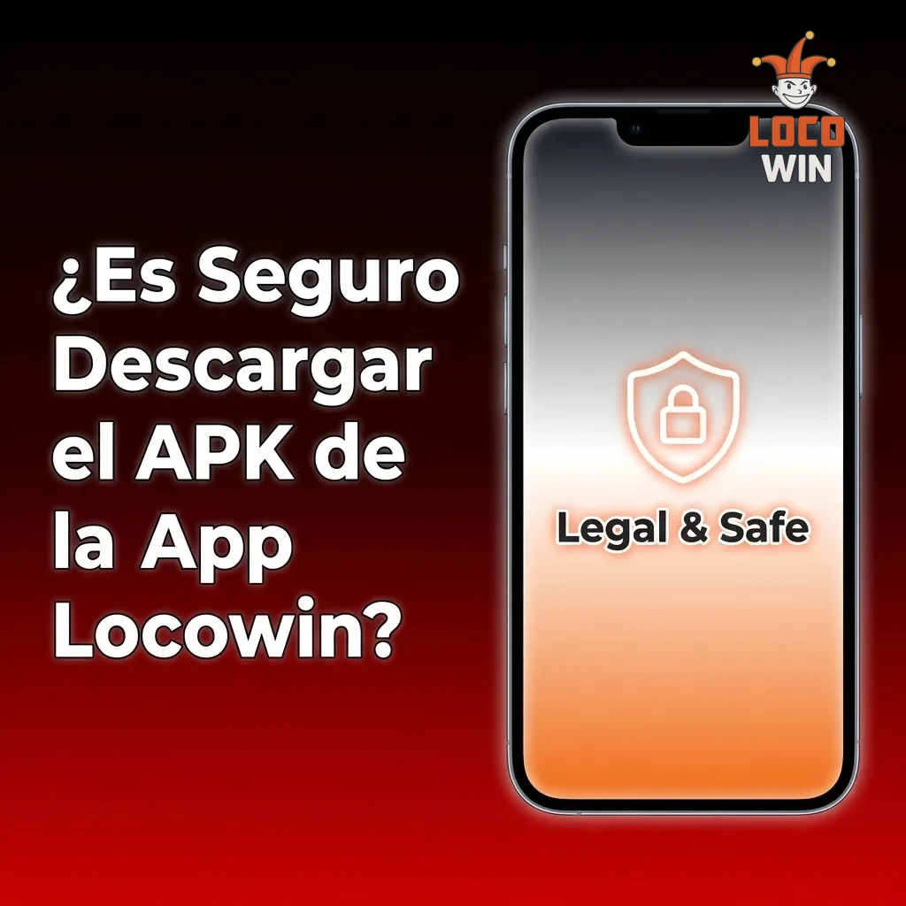 Smartphone displaying Locowin app with security lock icon and SSL certificate badge, representing safe APK download