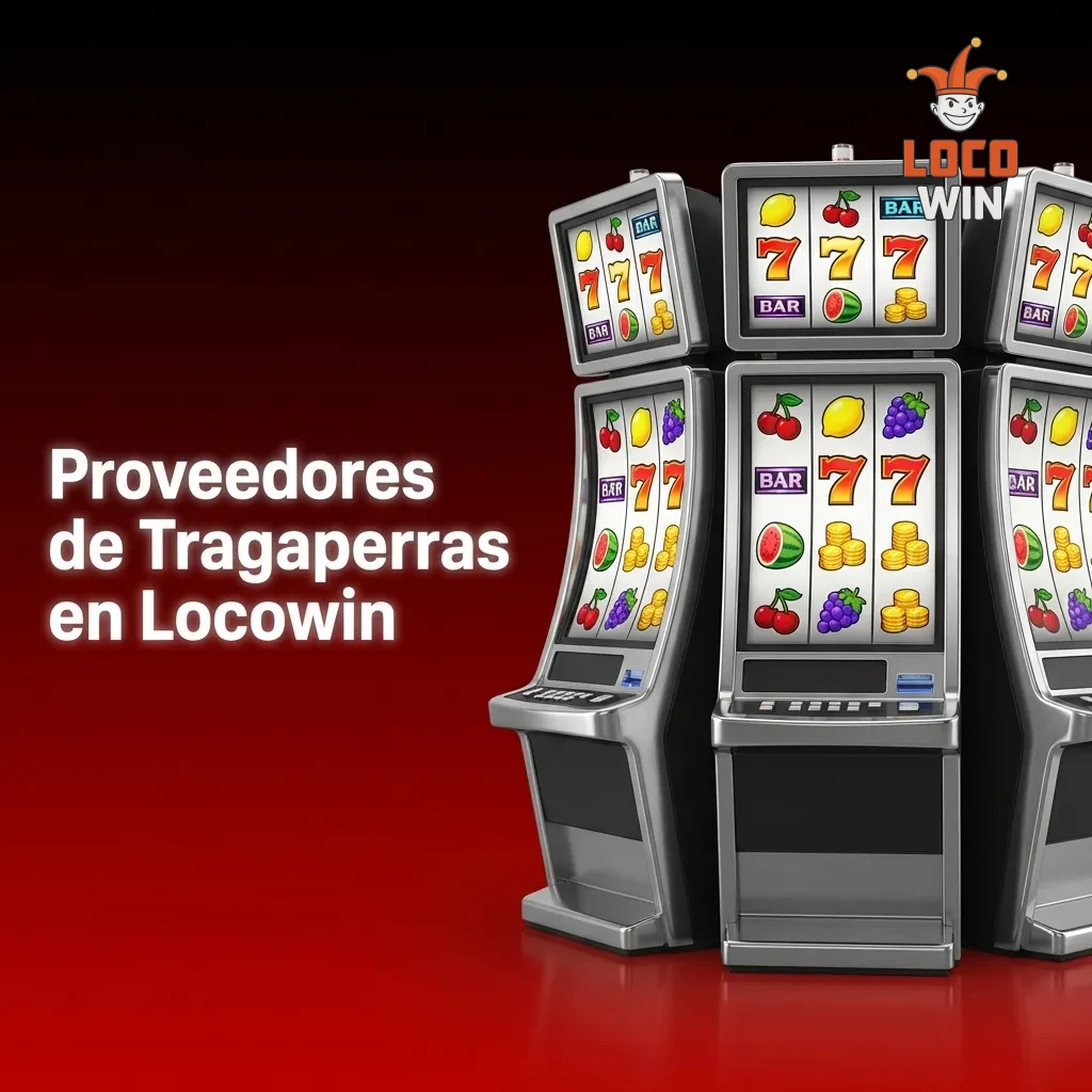Logos de proveedores de tragaperras en Locowin incluyendo Pragmatic Play, NetEnt, Play'n GO y Evolution Gaming